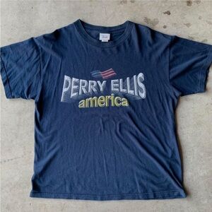 Perry Ellis America Graphic Tee in Navy